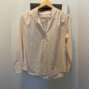 Trovata Birds of Paradis Button up Shirt, Pink and White, Small